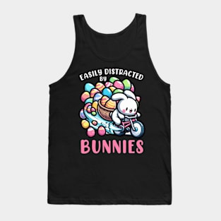 Easily Distrected By Bunnies I Bunny Egg Hunting Tank Top